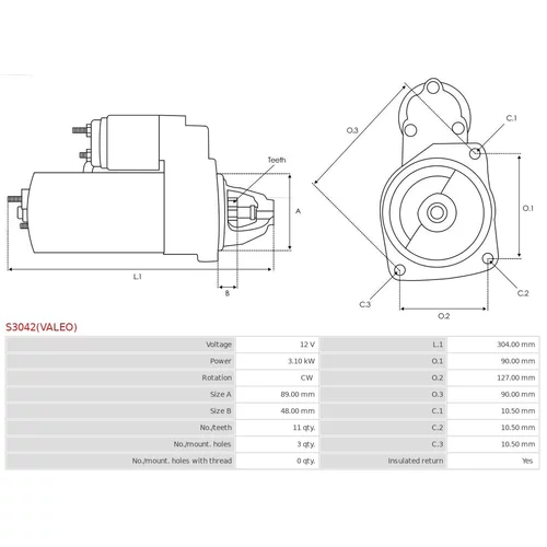 Štartér AS-PL S3042(VALEO) - obr. 4