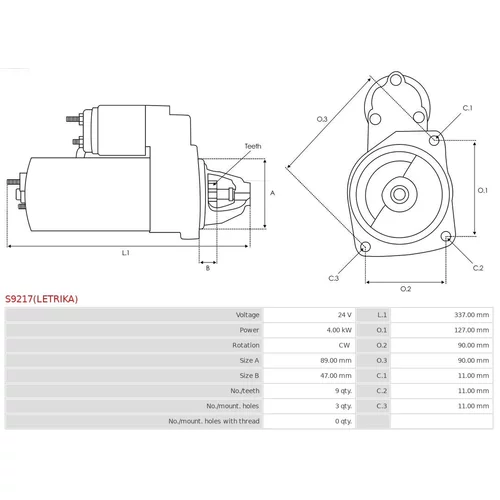 Štartér AS-PL S9217(LETRIKA) - obr. 4