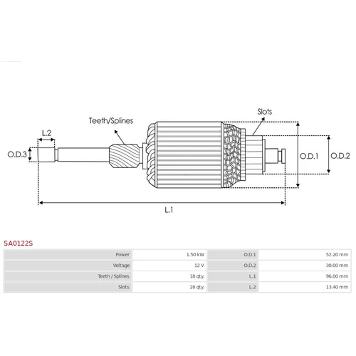 Rotor štartéra AS-PL SA0122S - obr. 1