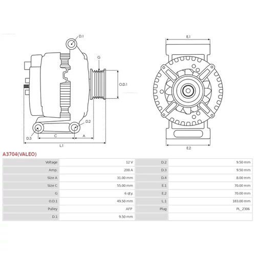 Alternátor AS-PL A3704(VALEO) - obr. 4