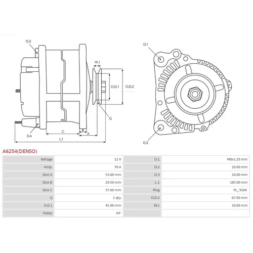 Alternátor AS-PL A6254(DENSO) - obr. 5