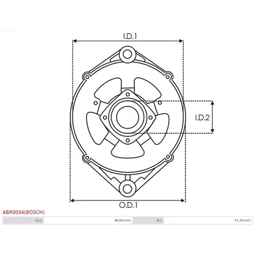 Držiak, hnacia príruba alternátora AS-PL ABR0034(BOSCH) - obr. 2