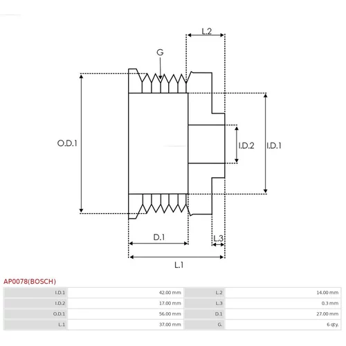 Remenica alternátora AS-PL AP0078(BOSCH) - obr. 3