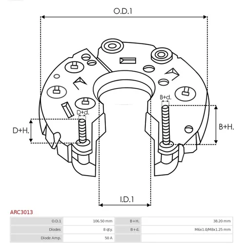 Usmerňovač alternátora ARC3013 /AS-PL/ - obr. 2