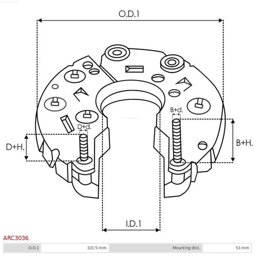 Usmerňovač alternátora AS-PL ARC3036 - obr. 1