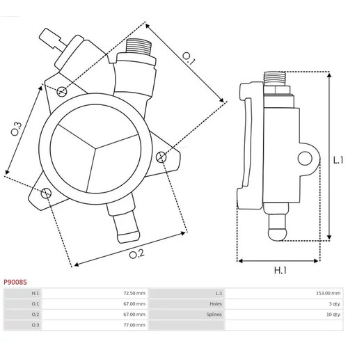 Vákuové čerpadlo brzdového systému P9008S /AS-PL/ - obr. 2