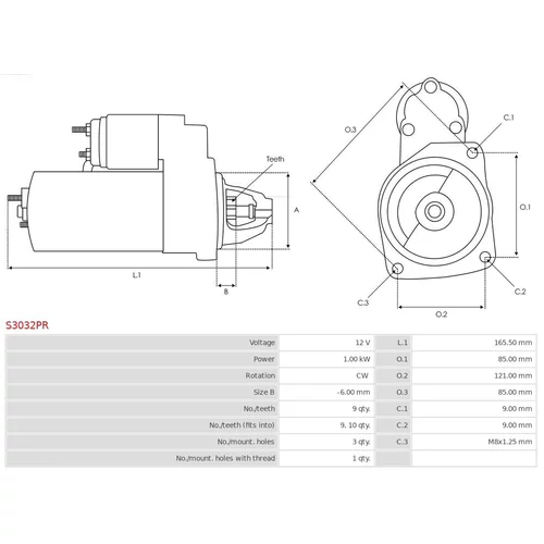 Štartér S3032PR /AS-PL/ - obr. 4