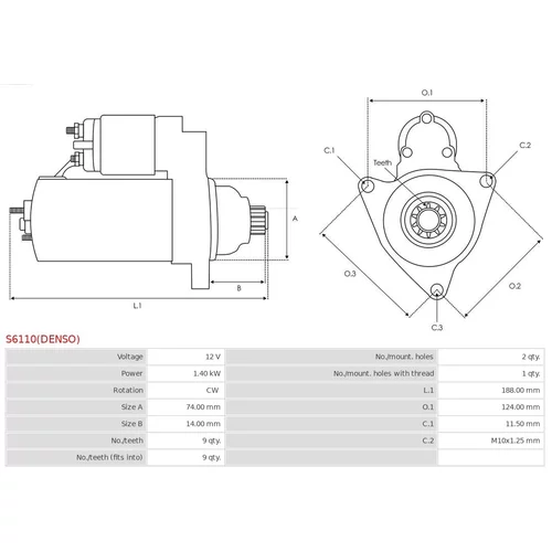 Štartér AS-PL S6110(DENSO) - obr. 4