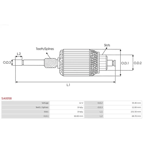 Rotor štartéra SA0058 /AS-PL/ - obr. 1