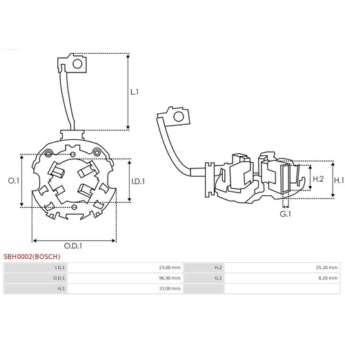 Držiak uhlíkov AS-PL SBH0002(BOSCH) - obr. 1