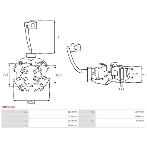 Držiak uhlíkov SBH5034S /AS-PL/ - obr. 1