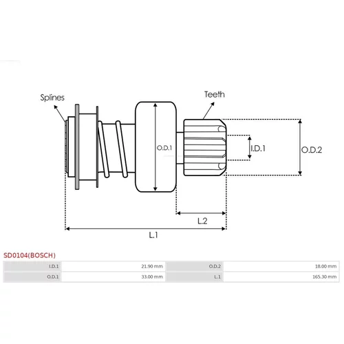 Voľnobežná prevodovka štartéra SD0104(BOSCH) /AS-PL/ - obr. 3