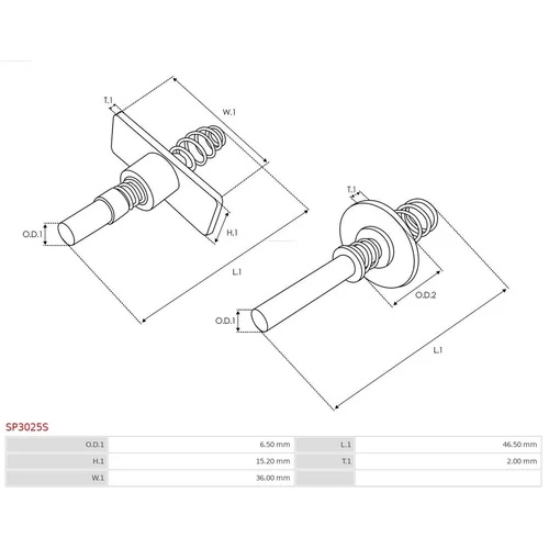 Opravná sada pre štartér SP3025S /AS-PL/ - obr. 1