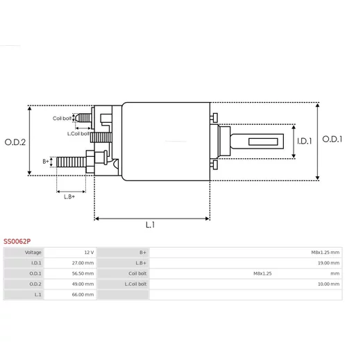 Elektromagnetický spínač pre štartér AS-PL SS0062P - obr. 3