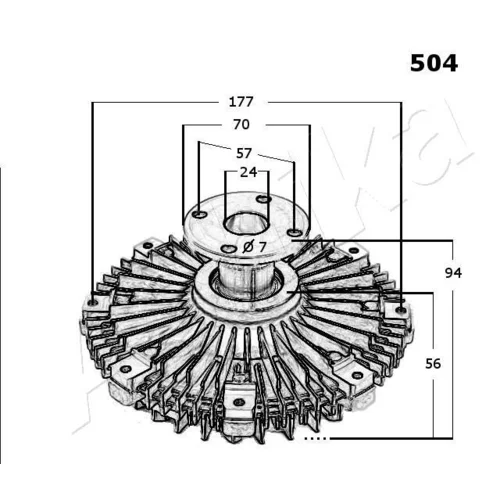 Spojka ventilátora chladenia ASHIKA 36-05-504 - obr. 2