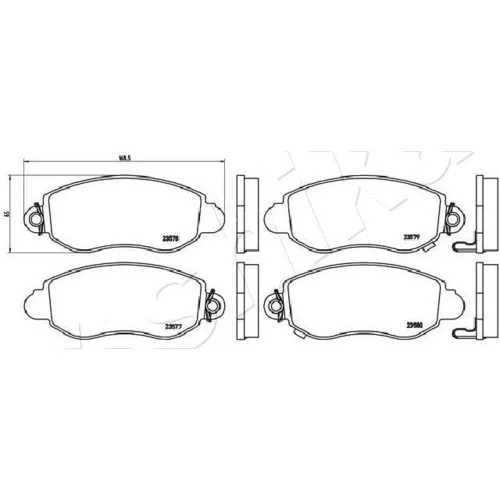Sada brzdových platničiek kotúčovej brzdy ASHIKA 50-00-0323 - obr. 1