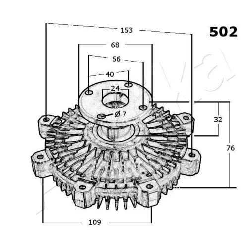 Spojka ventilátora chladenia ASHIKA 36-05-502 - obr. 2