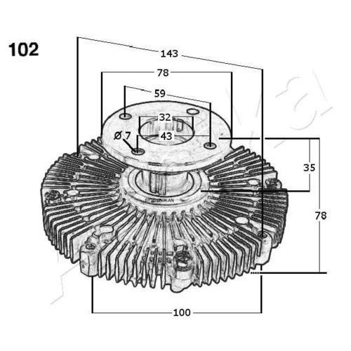 Spojka ventilátora chladenia ASHIKA 36-01-102 - obr. 2