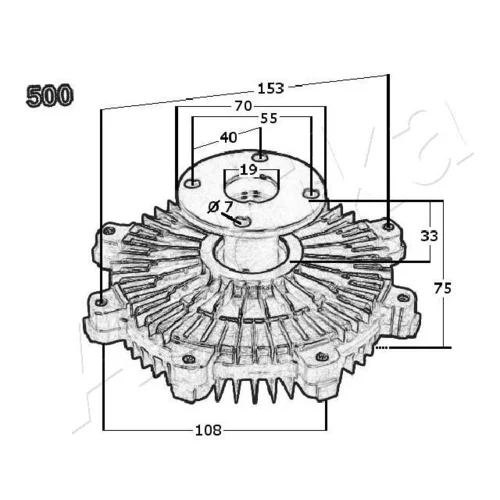 Spojka ventilátora chladenia ASHIKA 36-05-500 - obr. 2