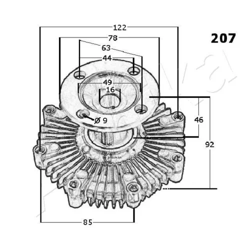 Spojka ventilátora chladenia ASHIKA 36-02-207 - obr. 2