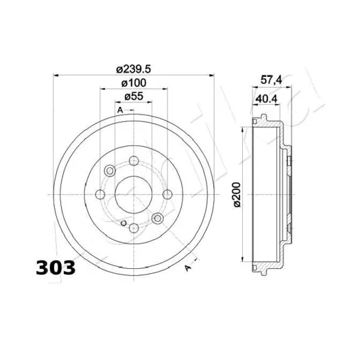 Brzdový bubon ASHIKA 56-03-303 - obr. 1