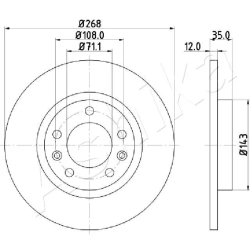 Brzdový kotúč ASHIKA 61-00-0408