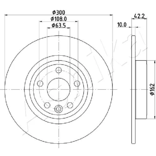Brzdový kotúč ASHIKA 61-0L-L10