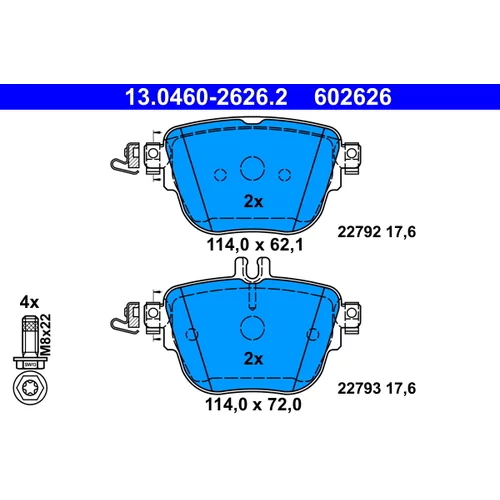 Sada brzdových platničiek kotúčovej brzdy ATE 13.0460-2626.2