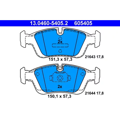 Sada brzdových platničiek kotúčovej brzdy ATE 13.0460-5405.2
