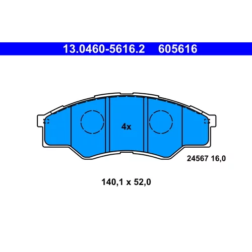 Sada brzdových platničiek kotúčovej brzdy ATE 13.0460-5616.2