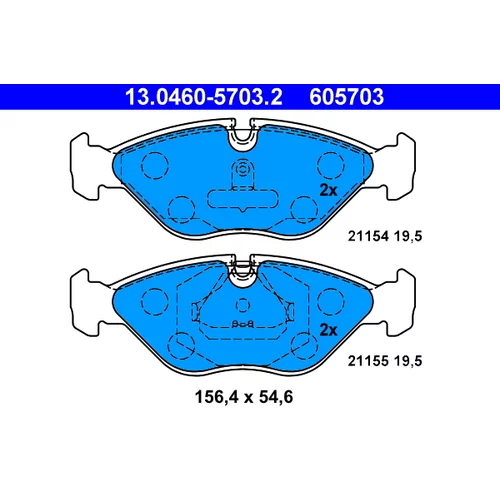 Sada brzdových platničiek kotúčovej brzdy ATE 13.0460-5703.2