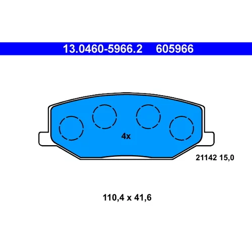 Sada brzdových platničiek kotúčovej brzdy ATE 13.0460-5966.2