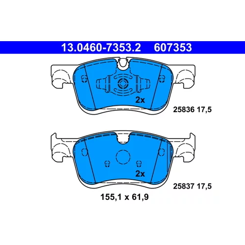 Sada brzdových platničiek kotúčovej brzdy ATE 13.0460-7353.2