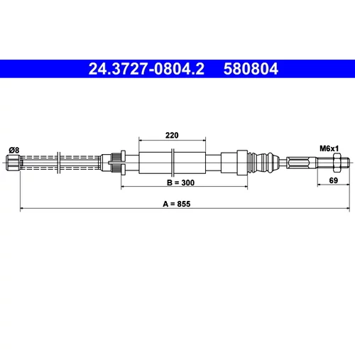 Ťažné lanko parkovacej brzdy ATE 24.3727-0804.2