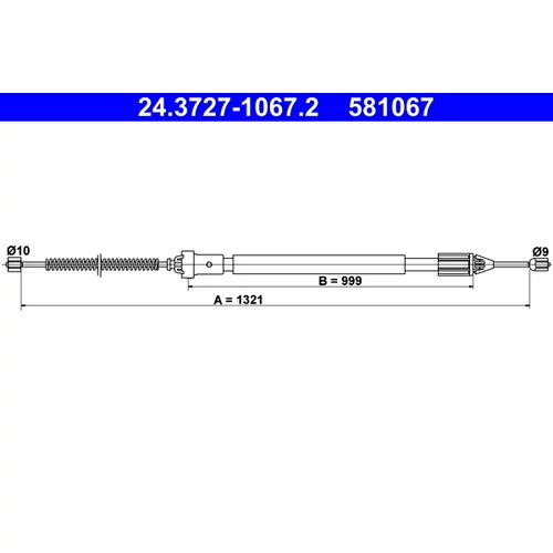 Ťažné lanko parkovacej brzdy ATE 24.3727-1067.2