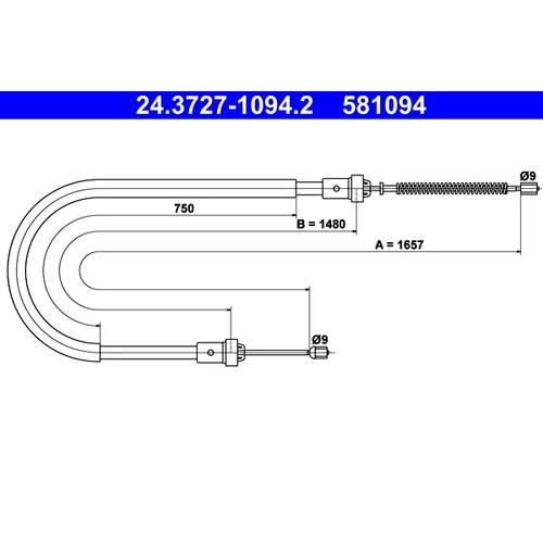 Ťažné lanko parkovacej brzdy ATE 24.3727-1094.2