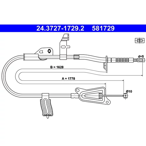 Ťažné lanko parkovacej brzdy ATE 24.3727-1729.2