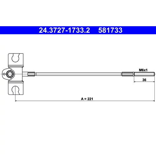 Ťažné lanko parkovacej brzdy ATE 24.3727-1733.2
