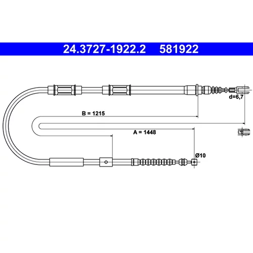 Ťažné lanko parkovacej brzdy ATE 24.3727-1922.2