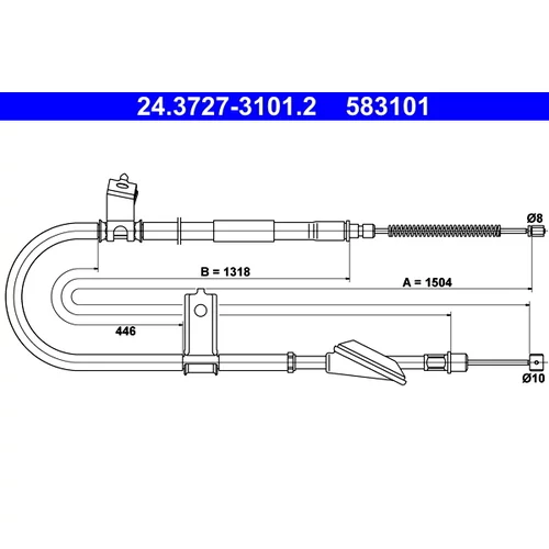 Ťažné lanko parkovacej brzdy ATE 24.3727-3101.2