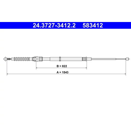 Ťažné lanko parkovacej brzdy ATE 24.3727-3412.2