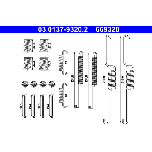 Sada príslušenstva brzdovej čeľuste 03.0137-9320.2 /ATE/