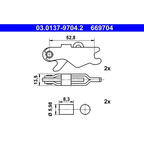 Sada príslušenstva čeľustí parkovacej brzdy ATE 03.0137-9704.2