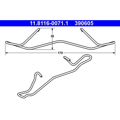 Pružina brzdového strmeňa ATE 11.8116-0071.1