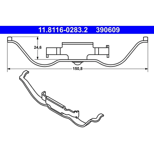 Pružina brzdového strmeňa ATE 11.8116-0283.2