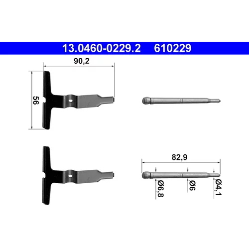 Sada príslušenstva obloženia kotúčovej brzdy ATE 13.0460-0229.2