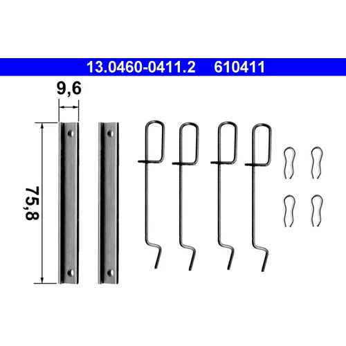Sada príslušenstva obloženia kotúčovej brzdy ATE 13.0460-0411.2