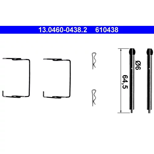 Sada príslušenstva obloženia kotúčovej brzdy ATE 13.0460-0438.2
