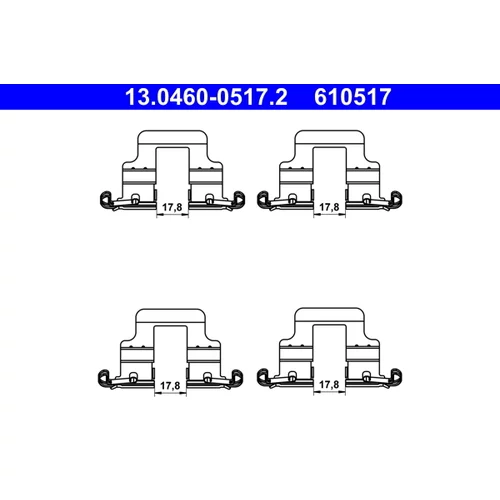 Sada príslušenstva obloženia kotúčovej brzdy ATE 13.0460-0517.2