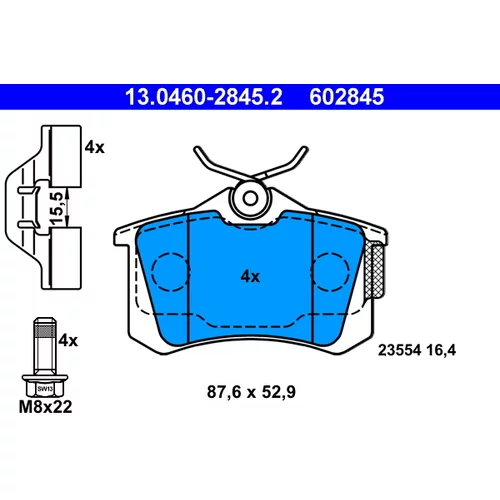 Sada brzdových platničiek kotúčovej brzdy ATE 13.0460-2845.2